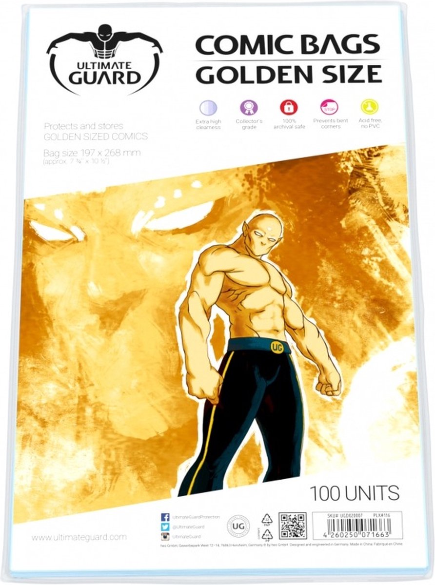 Ultimate Guard Comic Bags Golden Size (100x) [UGD020007]