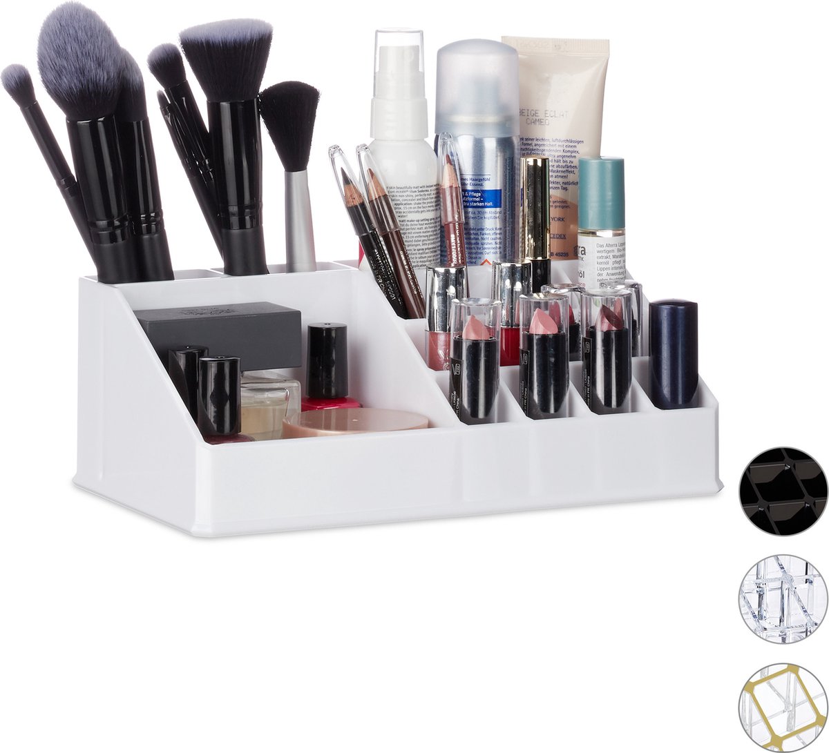 make-up organizer - 16 vakken - cosmetica - lippenstift houder - wit
