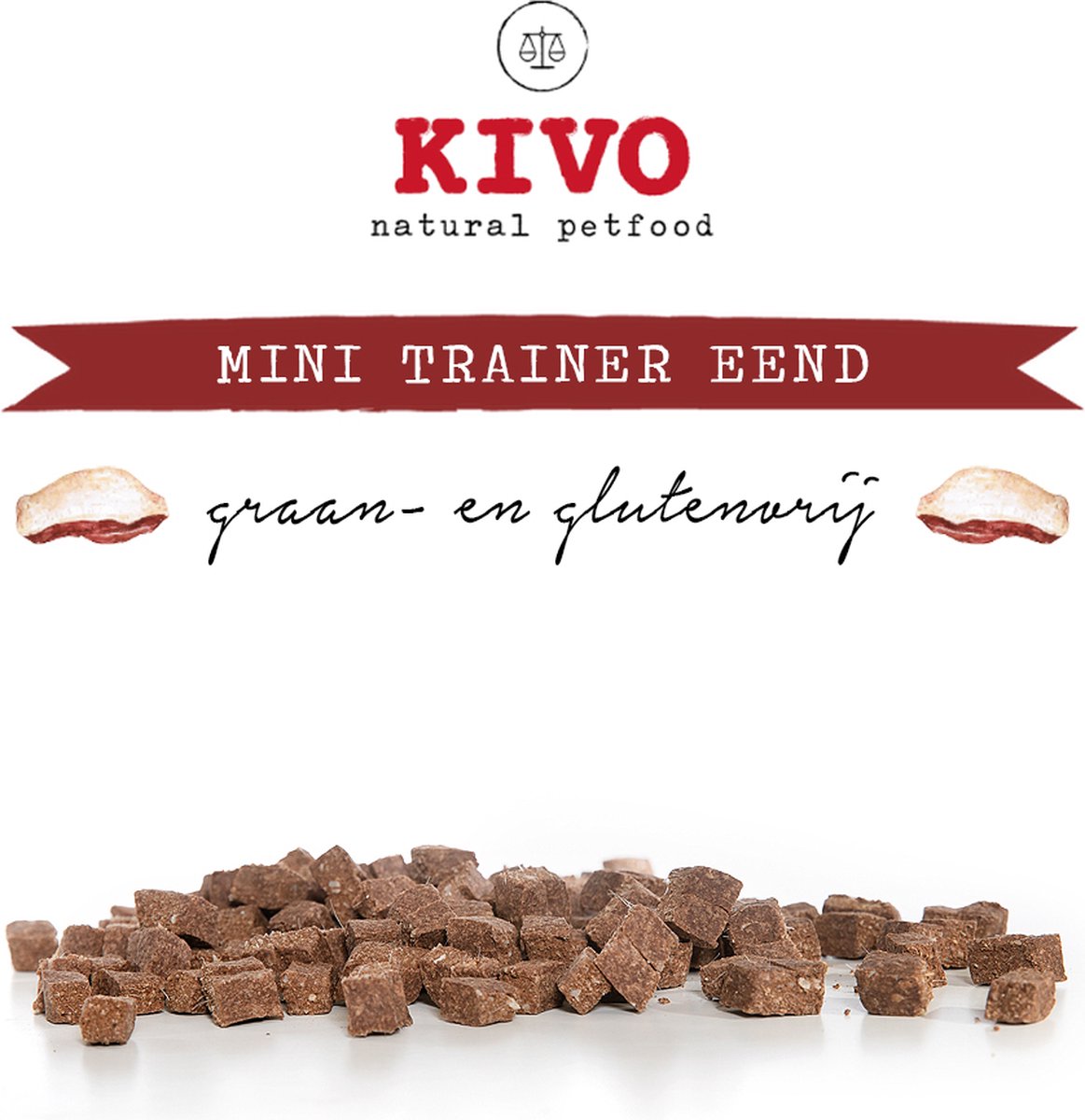 Kivo Petfood Hondensnack Mini Trainer Eend 2 zakken x 175 gram - Graanvrij en Glutenvrij