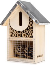 Navaris natuurlijk houten insectenhotel S - Huisje van hout voor bijen, vlinders, lieveheersbeestjes en veel andere insectensoorten - Nestkast