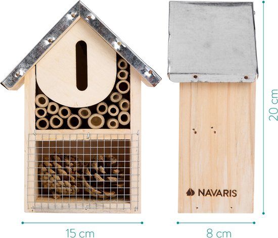 Wildlife World Insectenhotel Xl - Vogelhuisje Nestkast Koolmees  Bijenhotel  Vlinderhuisje  Nestkast Voor Wilde Bijen En Nuttige Insecten  Tip Voor Een Duurzaam Cadeau