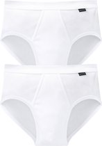 SCHIESSER Cotton Essentials sportslips (2-pack) - Doppelripp met gulp - wit - Maat: L