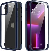 Bumper Case 360 degrés - Tempered Glass intégral - Blauw - iPhone 13 Pro Max