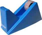 Tesa - bureau plakbandroller - Blauw - plakbandhouder - anti slip, stabiel, voor kleine en middelgrote rollen (10-33m) 15-19 mm - inclusief 1 plakbandrol