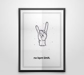 No bpm limit zwart wit poster | muziek poster zonder lijst | 30 x 40 cm