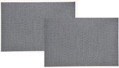 12x Rechthoekige placemats grijs - Kunststof - 45 x 30 cm - Onderleggers