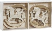 Kerst Decoratie Set DKD Home Decor Paard Metaal Touw (6,5 x 1 x 5,5 cm) (6 pcs)