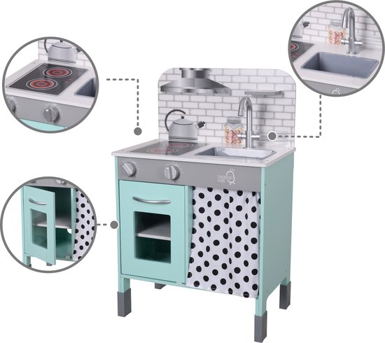 Teamson Kids Modern Houten Speelkeuken - Kinderspeelgoed - Rollenspel Speelgoed - Mintgroen van Teamson Kids — afbeelding 3