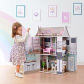 Olivia's Little World Dreamland Farmhouse Kids Maison de poupée interactive en bois 3 étages avec 13