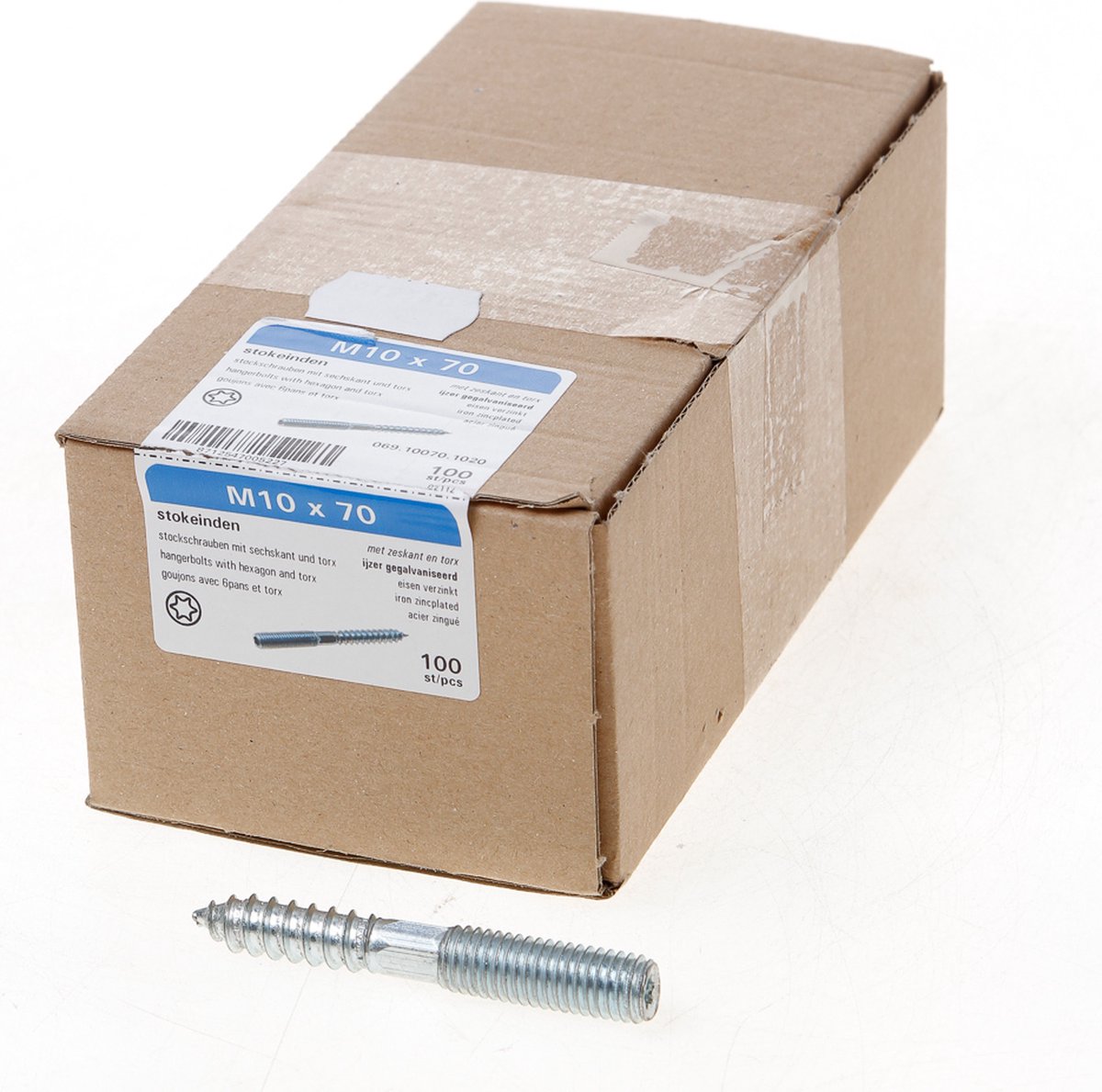 Gebu Stokeind verzinkt 69 gram M10 x 70mm