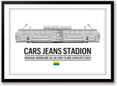 Ado Den Haag voetbal poster | wanddecoratie Cars Jeans stadion zwart wit poster | Liggend 70 x 50 cm