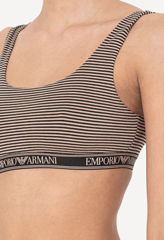 Emporio Armani REGGISENO BRA Vrouwen Beha - Black/Almond stripe - Maat S