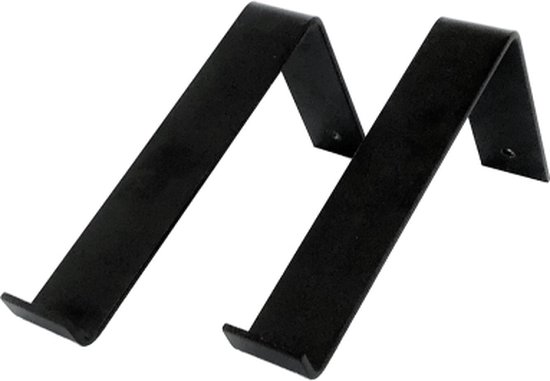 Etagère murale GoudmetHout en Chêne Massief - 50x20 cm - Porte-étagères industrielles en L - Acier - Zwart mat