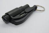 Veiligheidshamer aan sleutelhanger - 2 IN 1 - zwart - emergency tool - key hammer - gordelsnijder - lifehammer - merkloos