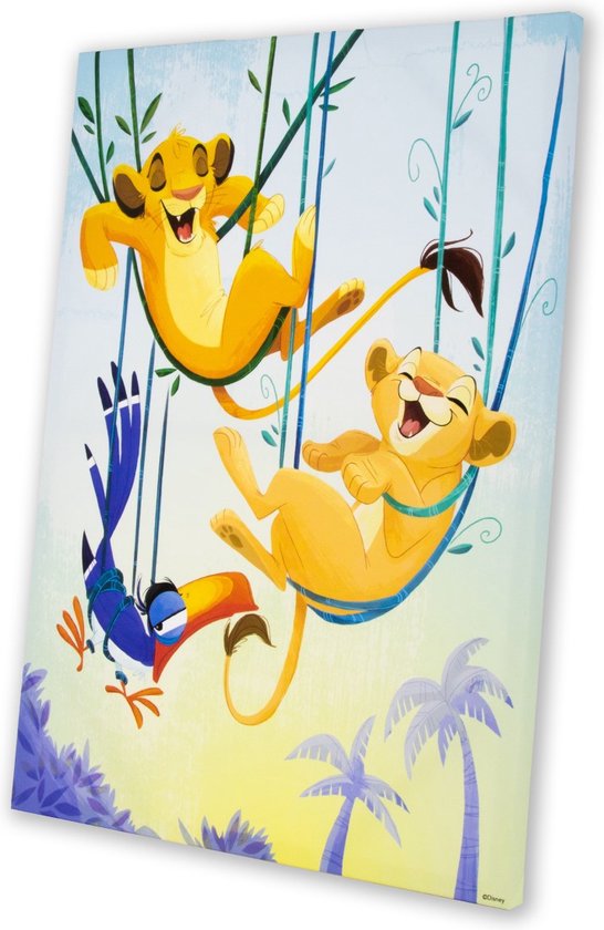 Disney De Leeuwenkoning | Simba & Nala - Canvas - 70x50 cm - Disney