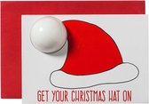 Wenskaart + Badbruisbal Get your Christmas Hat on
