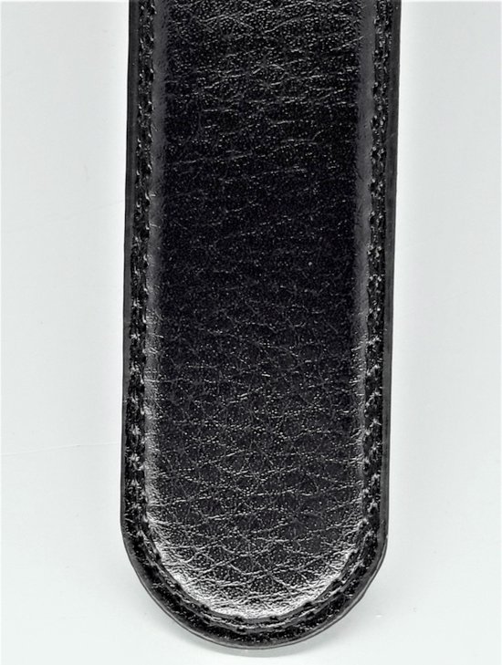 Leren riem zwart, voor automatische buckle, standaard patroon L115cm, H38mm, D4mm