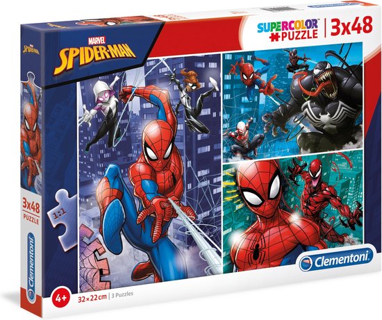 Spider-Man Puzzel Puzzle - 3 Puzzles In 1 - 3 x 48 - Vanaf 4 Jaar - Clementoni - Spiderman