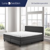 Luna Bedden - Boxspring Luna - 180x220 Compleet Antraciet Glad Bed
