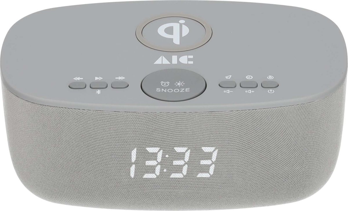 AIC 28BT Radio-Réveil Numérique - Chargeur Sans Fil - Bluetooth - USB -  Zwart