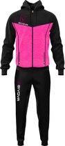 Givova Italiaanse merk dames trainingspak - sport set - ritssluiting - capuchon - Zwart en Roze maat L