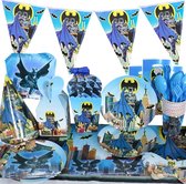 Bat - Superheld - Verjaardag - Versiering - Set - Feest - pakket - ballonnen - Kinder feest - XXL - Bat - Feestpakket - Decoratie -Taart - Topper - Slingers - Borden -Bekers -Ballo