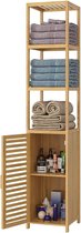Moderne Bamboe Hoge Kast Badkamer Opslag Plank