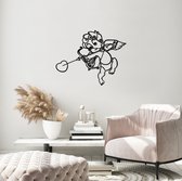 Cupido wanddecoratie zwart mdf 314x240mm