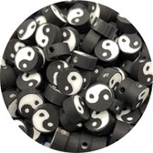 30 stuks kralen ying yang zwart wit 10mm