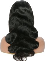 Braziliaanse Remy haren pruik 28 inch golf haren Pre Geplukt pruik - natuurlijk zwart menselijke haren -real human hair 13x4 lace front wig