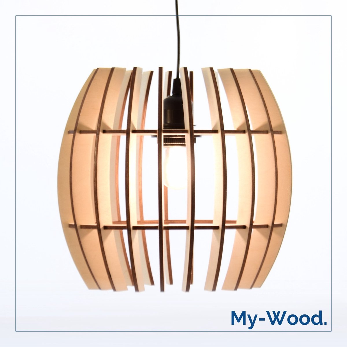 MY-WOOD Handgemaakt houten hanglamp Globe-S