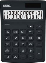 DESQ® | Calculatrice de bureau | 12 chiffres| Compact | Noir | New Generation