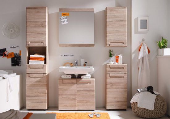 Badplank Boss & Wessing Wood Strak Design 80x20x3 cm Badrek Eikenhout