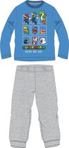 Super mario Jongens Pyjama Grijs Blauw  Katoen Maat 104