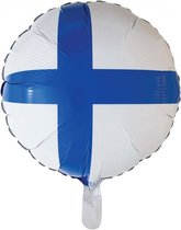 Wefiesta Folieballon Finland 45,5 Cm Blauw/wit