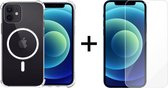 iPhone 12 hoesje magnetisch shockproof transparant case - hoesje iPhone 12 - 1x iPhone 12 Screenprotector