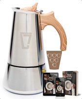 Leonomics Luxe Percolator voor 6 Koffiekopjes – RVS Espressomaker voor Inductie Kookplaat – Koffiezetapparaat 300 mL