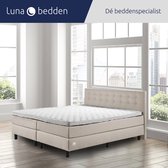 Luna Bedden - Boxspring Luna - 200x210 Compleet Beige Geknoopt Bed