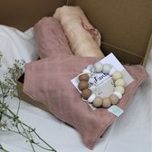 Baby Misty Pink - Kraamcadeau meisje - Babygeschenkset - Babyshower cadeau - Hydrofiele doeken - Kwijlslabbetje -  Bijtring - Duurzaam - Plasticvrij