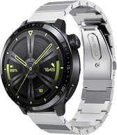 Stalen Smartwatch bandje - Geschikt voor  Huawei Watch GT 3 46mm metalen bandje - zilver - 46mm - Strap-it Horlogeband / Polsband / Armband