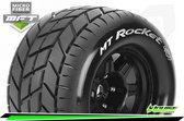 Louise RC - MFT - MT-ROCKET - 1-8 Monster Truck Bandenset - Gemonteerd - Sport - 3.8 Bead Style Velgen Zwart - 0-Offset - Zeskant 17mm - L-T3320B