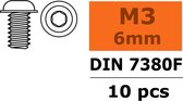 Revtec - Laagbolkopflensschroef - Binnenzeskant - M3X6 - Staal - 10 st