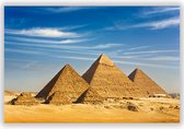 De Drie Piramides van Gizeh op Aluminium - Foto op Dibond - Aluminium Schilderij - Wanddecoratie - 100x70 cm