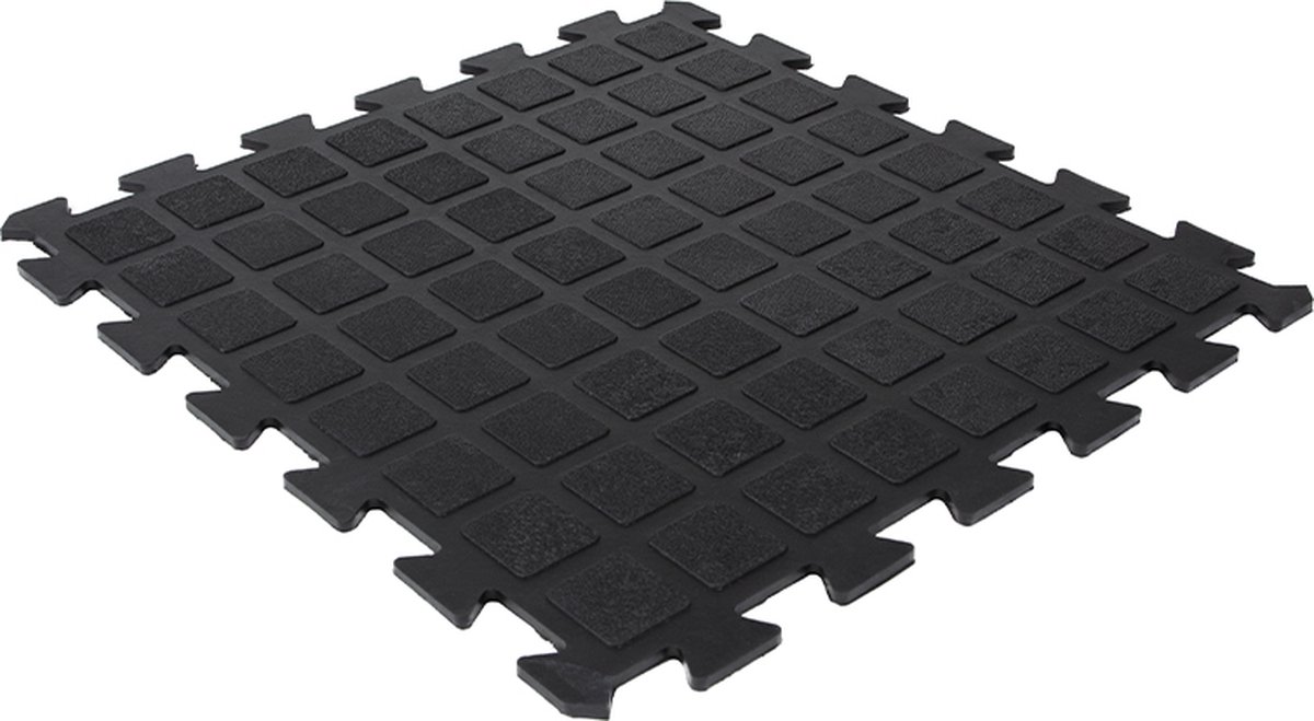 Rubber tegels fitness | 20 stuks (Per 5 m²) | 50x50cm | 8mm dik | Puzzelmat | Beschermvloer | Antislip & Slijvast