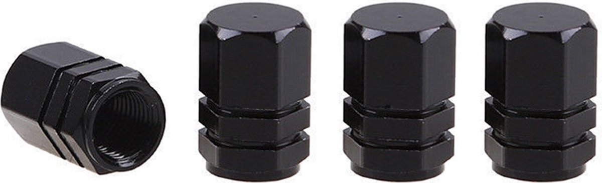 Ventieldopjes - Zwart - 4 stuks