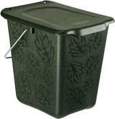 Rotho - Groenafvalemmer - Prullenbak op het aanrecht - Afvalbak - Compost - GFT - 7 liter - Greenline - Donkergroen