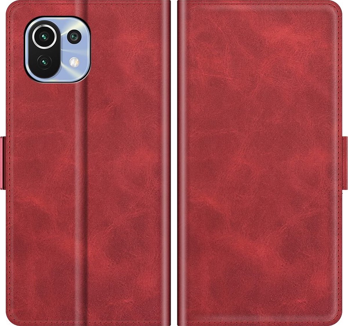 Mobigear Telefoonhoesje geschikt voor Xiaomi 11 Lite NE 5G Hoesje | Mobigear Slim Magnet Bookcase Portemonnee | Pasjeshouder voor 3 Pasjes | Telefoonhoesje voor Pinpas / OV Kaart / Rijbewijs - Rood