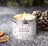 White Winter Candle in Tin
