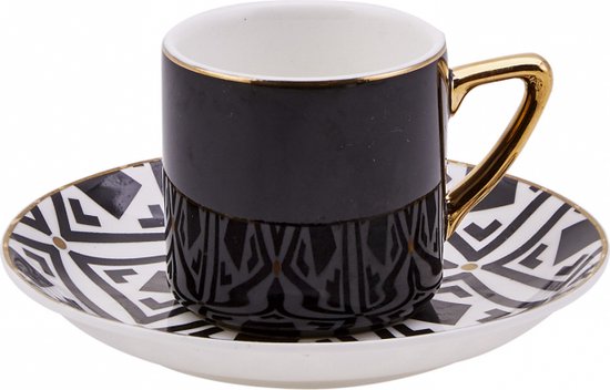 Karaca Iznik Coffee Set for 2 Persons, 2 x Espresso Cups and 2 x