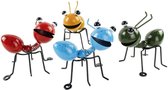 Kleurrijke mieren sculpturen decoratie set van 4 metaal indoor woonkamer kinderkamer of outdoor tuin art muur